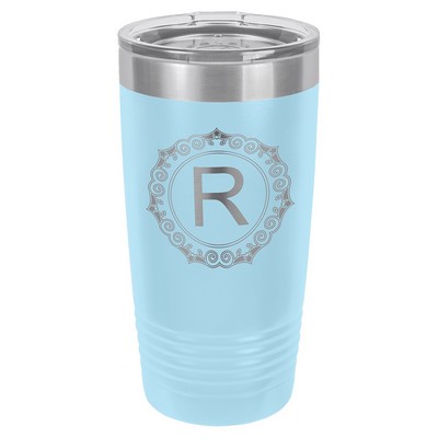 Polar Camel 20 oz. Light Blue Vacuum Insulated Ringneck Tumbler with Clear Lid